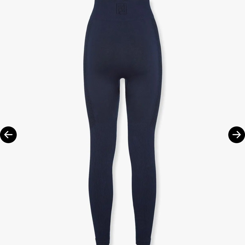 NWT AUTHENTIC Fendi Technical Navy High-Waist Textured LOGO Seamless Leggings - Picture 6 of 6